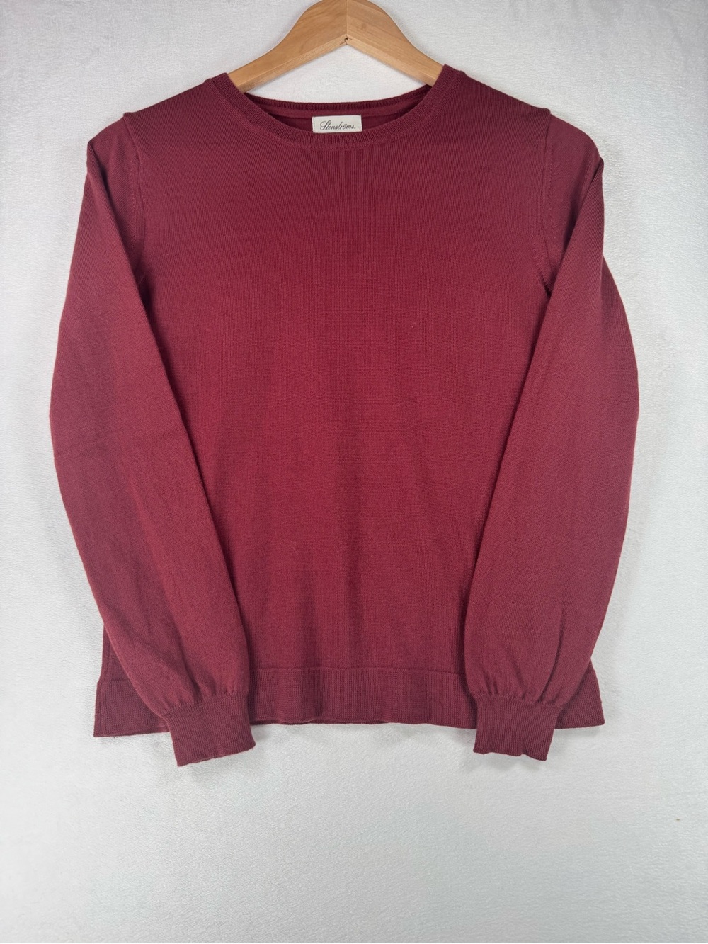 Stenströms Crewneck Burgundy Sweater 100% Merino Wool Small